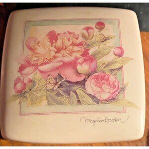 Vintage Marjolein Bastin Hallmark Music Box Moonlight Sonata Peonies Nature Art